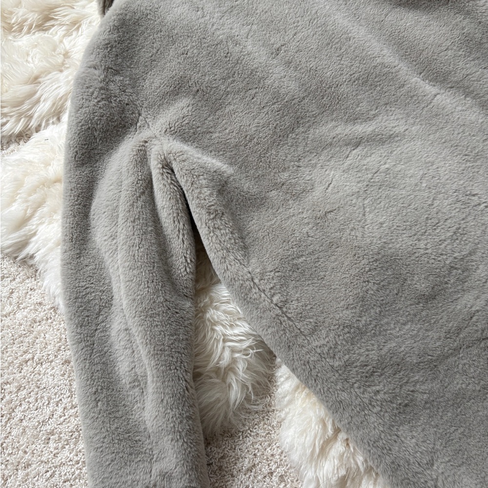 nwt zara grey faux fur coat xs - Picture 11 of 14